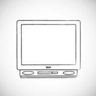 Hand drawn retro TV