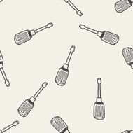 Screwdrivers doodle seamless pattern background N2