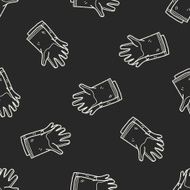 clean glove doodle seamless pattern background N2