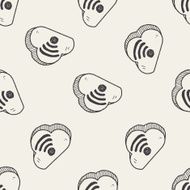 cloud wifi doodle seamless pattern background N2