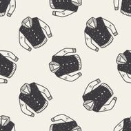 coat doodle seamless pattern background N18