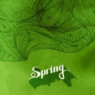 watercolor splash background and zentangle pattern spring