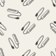 Extension cord doodle seamless pattern background N6