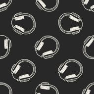 headphone doodle seamless pattern background N2