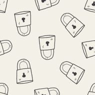 lock doodle seamless pattern background N2