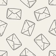 mail doodle seamless pattern background N6