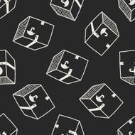 shipping box doodle seamless pattern background N36