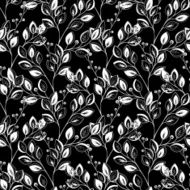 Vector Seamless Monochrome Floral Pattern N247