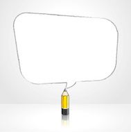 Yellow Lead Pencil Drawing Smooth Skewed Rectangular Speech Ball