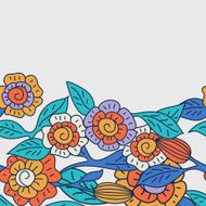 Vector seamless doodle floral background with decorative flowers