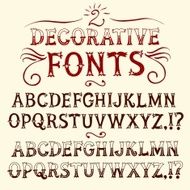 Vintage hand written vector fonts set N2