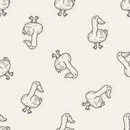 duck doodle seamless pattern background N6