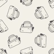 toaster doodle seamless pattern background N4
