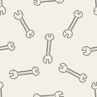 wrench doodle seamless pattern background N11