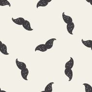 beard doodle seamless pattern background N2