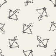 bow and arrow doodle seamless pattern background N6