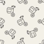 carriage doodle seamless pattern background N2