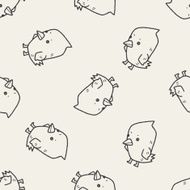 chick doodle seamless pattern background N2
