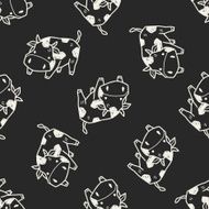 cow doodle seamless pattern background N5