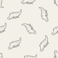 crocodile doodle seamless pattern background N4