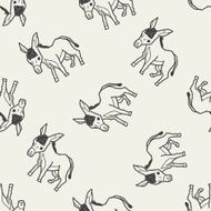 donkey doodle seamless pattern background N2