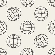 Doodle Globe seamless pattern background N11