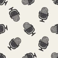 doodle microphone seamless pattern background N12