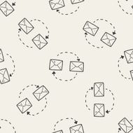 doodle send mail seamless pattern background N6