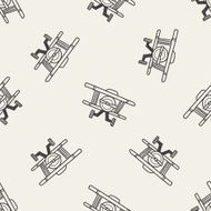 Doodle Toy Plane seamless pattern background N3