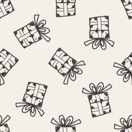 birthday presents doodle drawing seamless pattern background N10