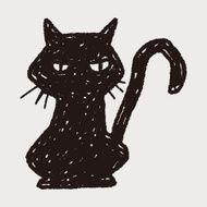 black cat doodle N8
