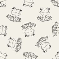 frog doodle seamless pattern background N4