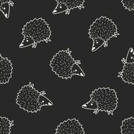 hedgehog doodle seamless pattern background