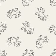 horse doodle seamless pattern background N2
