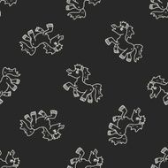 horse doodle seamless pattern background N3
