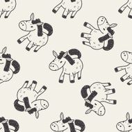 horse doodle seamless pattern background N4