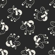 horse doodle seamless pattern background N5