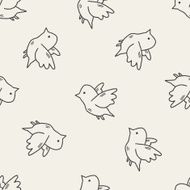 love bird doodle seamless pattern background N5