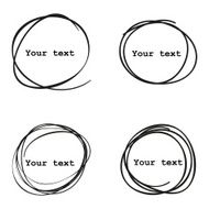Set of 4 Hand Drawn Scribble Circles vector elements design N2
