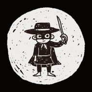 mask man doodle N7