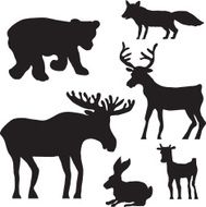 silhouettes of wild animals