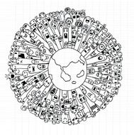 Monster Population of Our World (vector eps10) N2