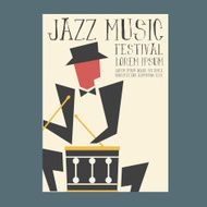 Jazz music player with drum poster