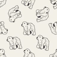 polar bear doodle seamless pattern background N4