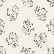 squirrel doodle seamless pattern background N4