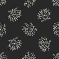 Werewolf doodle seamless pattern background N6