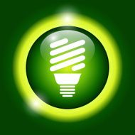 Vector energy saving fluorescent light bulb icon N9