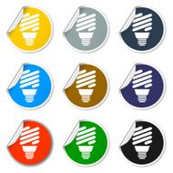 Vector energy saving fluorescent light bulb icon N10