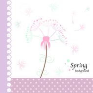 Abstract floral dandelion greeting card vector