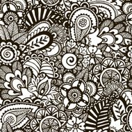 Doodle monochrome print Seamless background